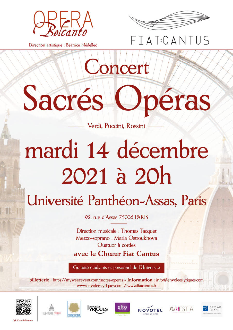 Affiche - concert 14 décembre 2021 Sacrés Opéras